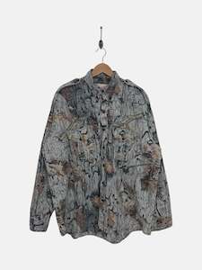 Shirts: 90's Real Tree Camo Vintage Button-Up Long Sleeve Shirt Size 2XL