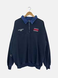 All Sweatshirts: 90's Trafalgar Fire Department Embroidered Vintage Quarter-zip Sweatshirt Size 2XL