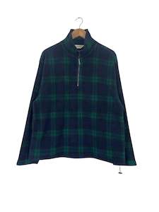 All Sweatshirts: 90's Eddie Bauer Vintage Plaid Quarter-zip Sweatshirt Size L-XL