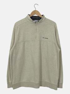 Mens Sweatshirts: 90's Columbia Embroidered Vintage Quarter-zip Sweatshirt Size XL