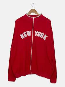 90's New York Embroidered Vintage Zip-up Sweatshirt Size XL