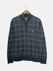 90's Nautica Embroidered Vintage Quarter-zip Sweatshirt Size L