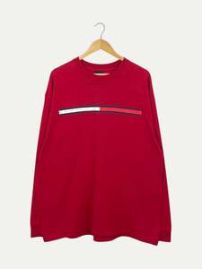 All T Shirts: 90's Tommy Hilfiger Vintage Long-sleeve T-Shirt Size XL