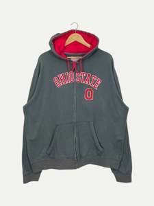 Mens Sweatshirts: 90's Ohio State Embroidered Vintage Zip-up Sweatshirt Size 2XL