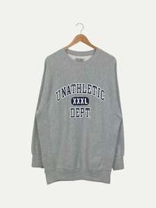 Mens Sweatshirts: 90's Unathletic XXXL Dept. Embroidered Vintage Sweatshirt Size L