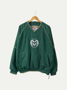 90's Rams CSU Embroidered Vintage Pull-over Jacket Size L