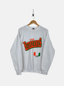 University: 90's Miami Hurricanes USA Made Vintage Sweatshirt Size 8