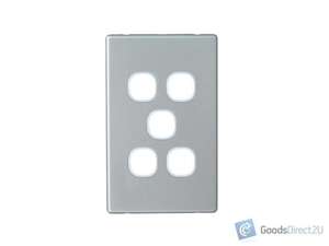 Products: Blank Plate – Slimline, Alu – 5 Gang