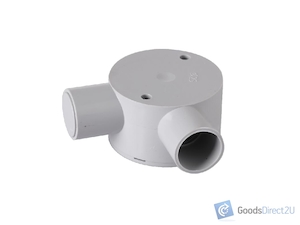 Products: Conduit Junction Box, Two Way, Angled – 20mm (Grey)