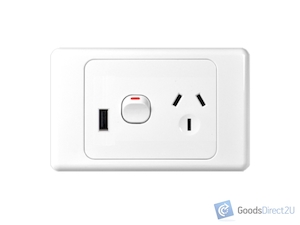 Power Point/USB – Single – Horizontal – 10A