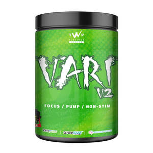 Twp Pre Workout: TWP VARI V2 – Sour Apple | Focus, Pump & Non-Stim Pre-Workout | 580g – Platinum Series