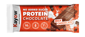 Kayow Chocolate: Kayow Protein Chocolate – Milk Chocolate | No Added Sugar | 44g