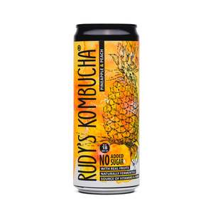 Rudys Kombucha: Rudy’s Kombucha Pineapple & Peach 330ml – No Added Sugar