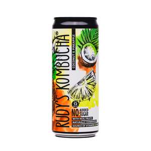Rudy’s Kombucha Coconut & Pineapple 330ml – No Added Sugar