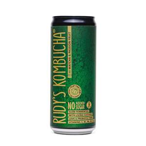 Rudys Kombucha: Rudy’s Kombucha Matcha & Passionfruit 330ml – No Added Sugar