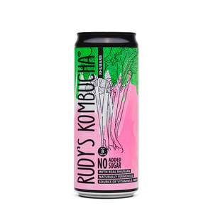 Rudys Kombucha: Rudy’s Kombucha Rhubarb 330ml – No Added Sugar