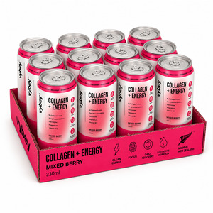 Vybey Collagen + Energy Drink Mixed Berry 330ml | Display Case 12 Cans