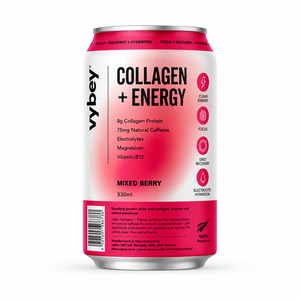 Vybey Collagen + Energy Drink Mixed Berry 330ml