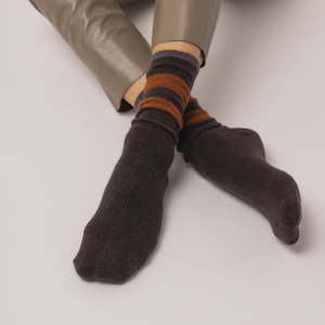 Nooan Dunedin Socks - 3 Stripes Seal Brown
