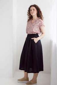 Dalston: Dalston Sapphire Skirt - Linen Ink