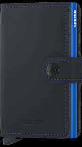 Secrid Wallets: Secrid Slimwallet - Matte Black & Blue