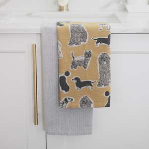 Gifts For Them: Raine & Humble Woof Tea Towel 2pk - Yellow