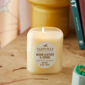 Gifts For Them: Paddywax Vista Candle 140g - Worn Leather & Smoke
