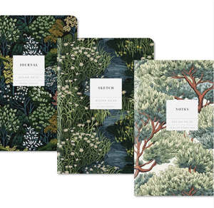 Gifts For The Hard: Kaleido A5 Notebooks Set of 3  - English Woodland