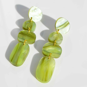 Hagen Co: Hagen & Co Juno Earrings - Sage