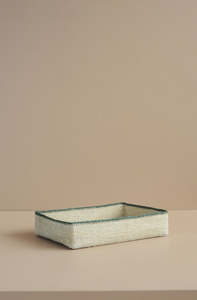 Storage Organisation: Bianca Lorenne Basso Basket Tray Medium - Natural/Forest