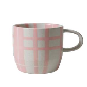 Mugs Jugs Tea Coffee: Robert Gordon Mug - Musk Pink Check
