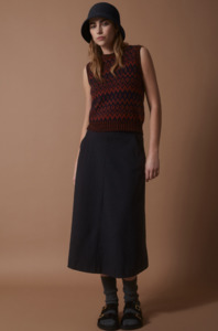 Yerse A-Line Skirt - Navy