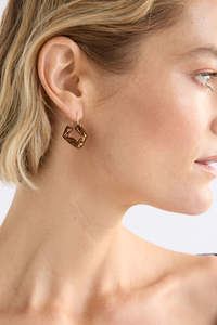 Elk Oban Square Hoop Earring - Bronze