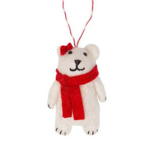 Non Clothing Sale: Nepalese Felted Decoration - White Bear