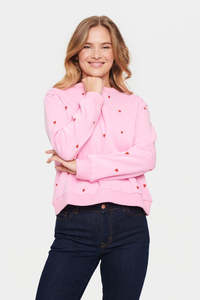 Clothing Footwear Sale: Saint Tropez Dagni Sweatshirt - Bonbon Flame Hearts
