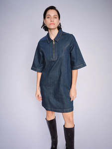 Clothing Footwear Sale: Mos Mosh Abigail Denim Dress - Dark Blue