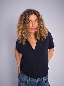 Mos Mosh: Mos Mosh Shira Tee - Salute Navy