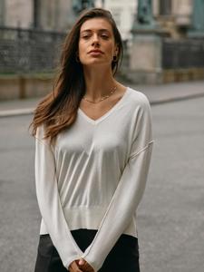 Mos Mosh: Mos Mosh Tani V-Neck Knit - Ecru