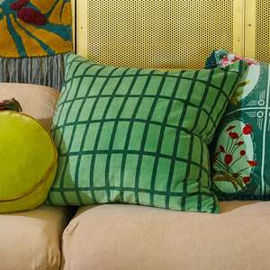 Sage And Clare: Sage and Clare Remi Velvet Cushion - Emerald