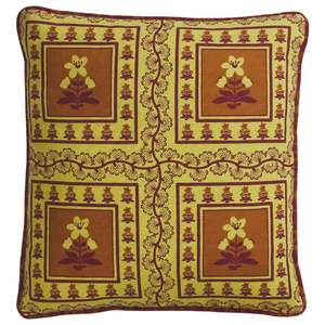 Sage and Clare Claire Reversible Cushion - Mustard