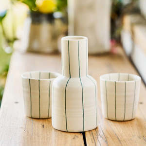 Gifts For Special Occasions: Robert Gordon Carafe and Cup Set - Green Stripe