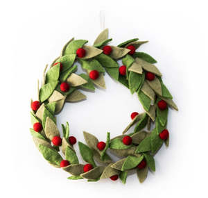 Christmas: Nepalese Felted Decoration - Wreath