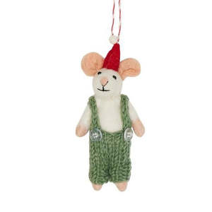 Christmas: Nepalese Felted Decoration - Miles Mouse