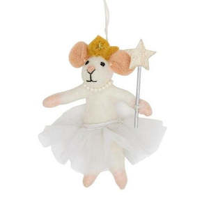 Christmas: Nepalese Felted Decoration - Fairy Mouse