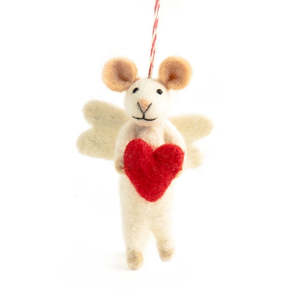 Christmas: Nepalese Felted Decoration - Angelica Mouse