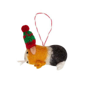 Christmas: Nepalese Felted Decoration - Giles Guinea Pig