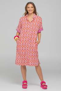 Boom Shankar Maui Shirt Dress - Naples Pomodorro