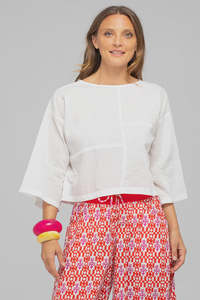 Boom Shankar: Boom Shankar Dimple Top - White