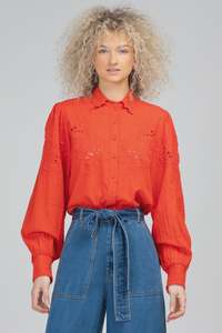 Boom Shankar Clementine Shirt - Poppy Red