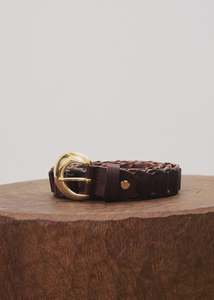 Frnch: FRNCH Nagete Leather Belt - Chocolate